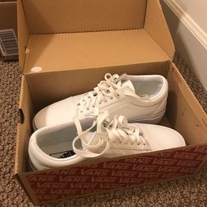 Leather Platform Vans NEVER WORN new with box